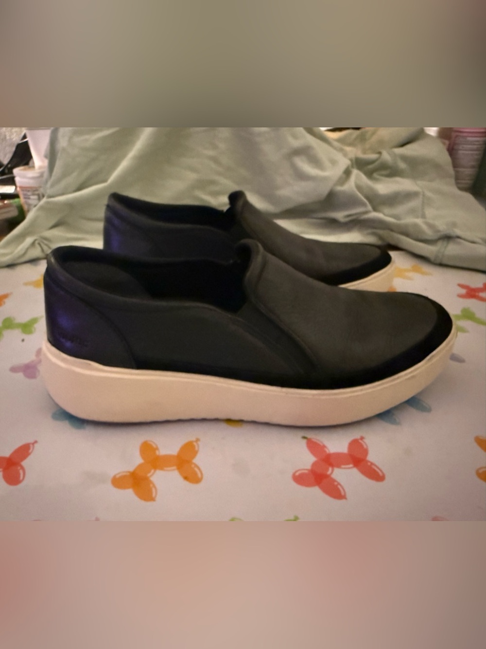 Vionic Black Slip-On Sneaker with White Platform size 8.5